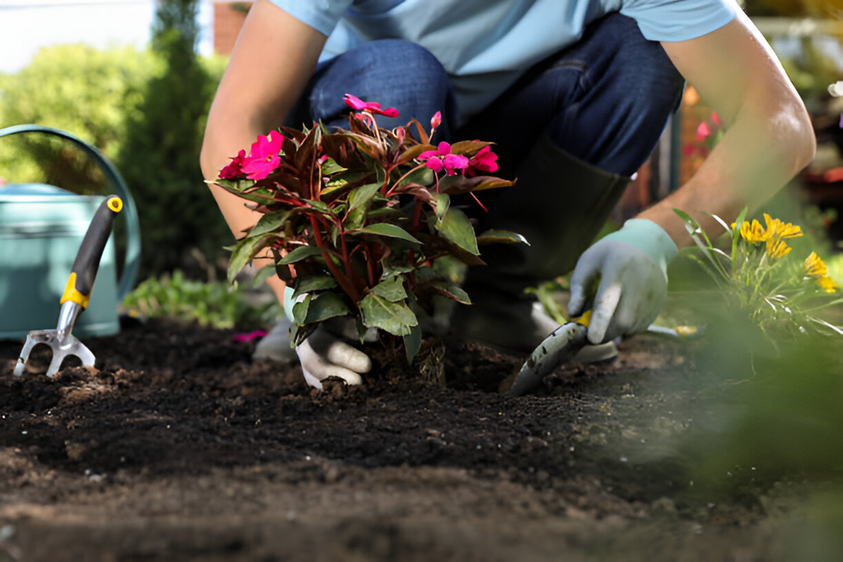 Spring yard cleanup as part of residential landscape design services