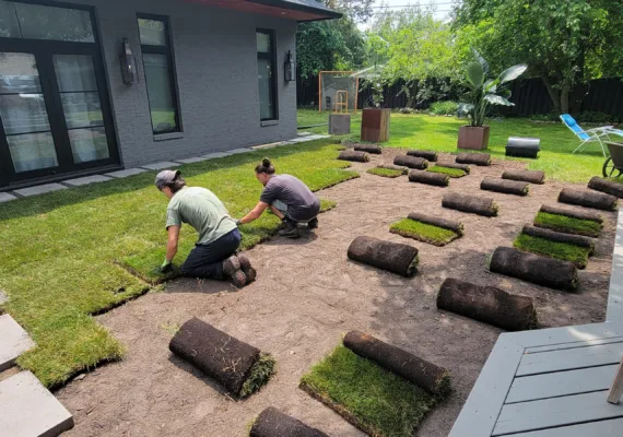 SOD installation by Tatra Built using professional landscape design services