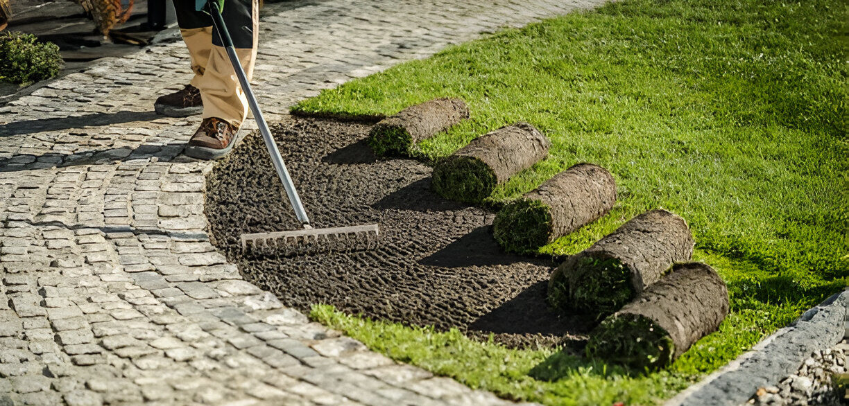 SOD Installation Services comparison — freshly installed sod vs. seeded lawn for instant green grass