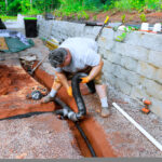 Professional French Drain Installation for modern drainage solutions in residential yard