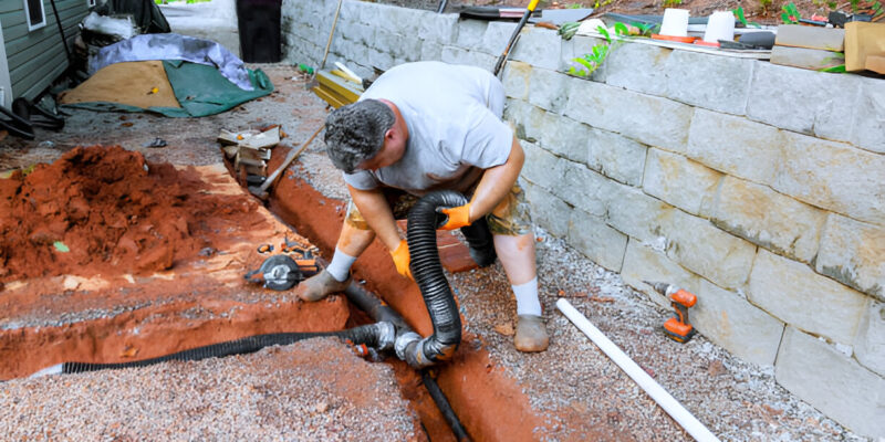 Underground Downspout Runoff Drain System