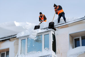 Winter landscape maintenance with snow removal services by Tatrabuilt